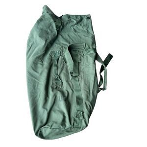 US Army green bag backpack Sea bag Duffle Bag Deployment‎ Hook Excellent